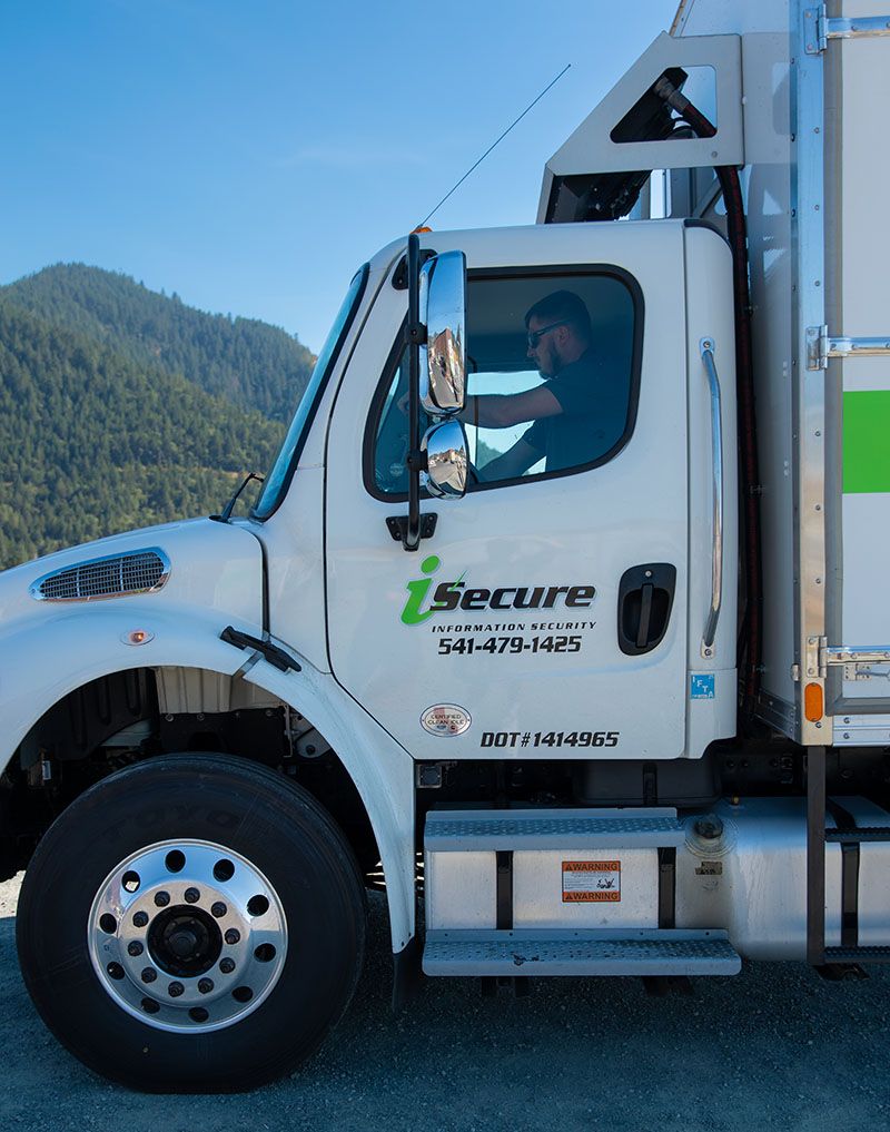 iSecure Pickup Truck for Data Destruction & Compliance in Oregon & California