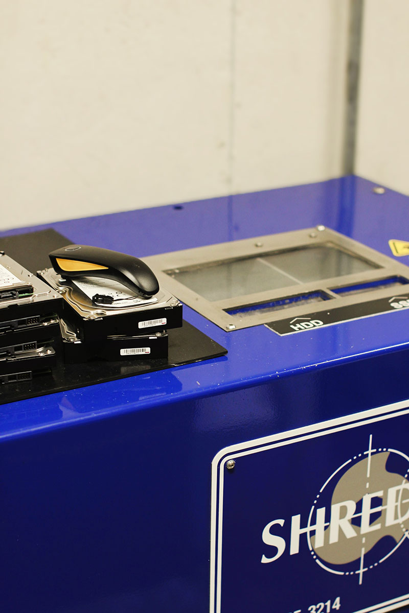 3. Retired hard drives staged for NAID AAA Certified destruction and serial-number reporting in Oregon