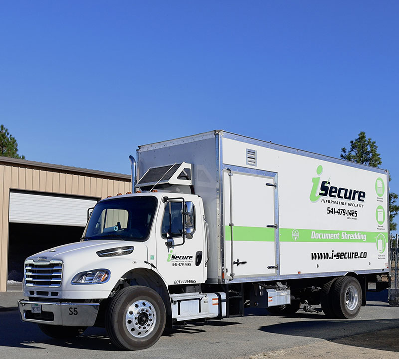 iSecure truck in Grants Pass, Oregon - Providing secure document shredding services