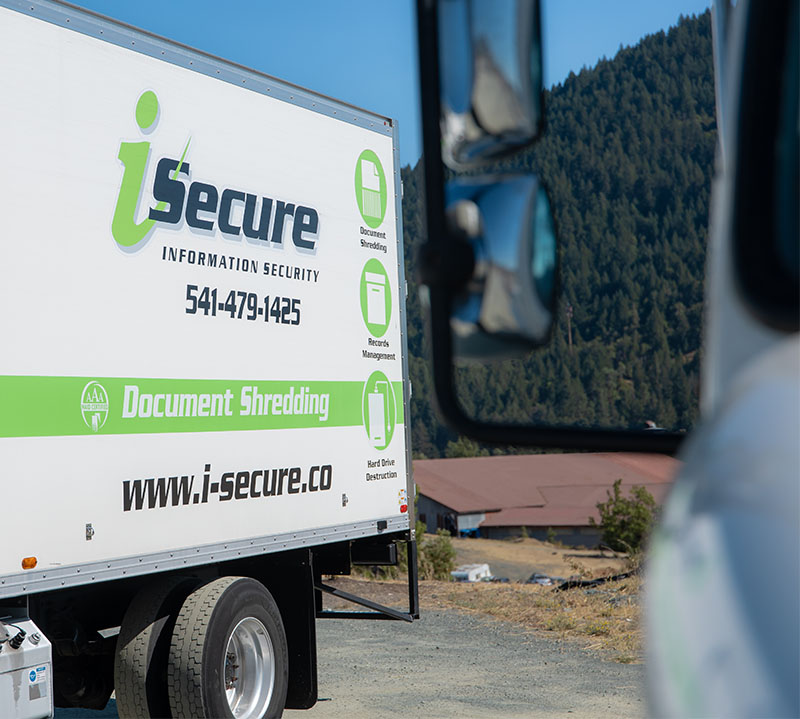 iSecure truck in Medford, Oregon - Providing secure document shredding services